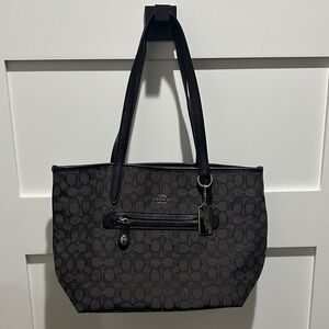 Coach Dark Gray Signature Shoulder Bag